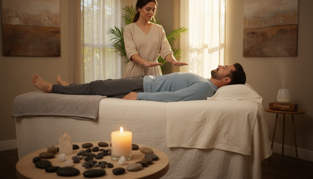 reiki session setup